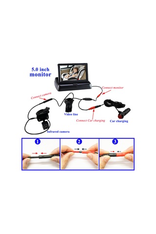 Vkemall Katlanır Bebek Araba Monitörü Bebek Hazinesi Arka Görüş Kamerası