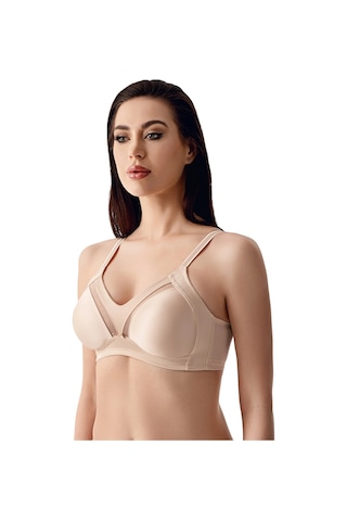 New Bra 352303 Kadın C Cup Toparlayıcı Balensiz Minimizer Sutyen Ten