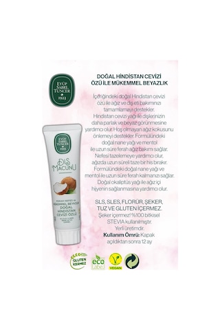 Diş Macunu 90 Ml, İngiliz Karbonatı Ve Hindistan Cevizi Özlü, Rosıe Beyazlık