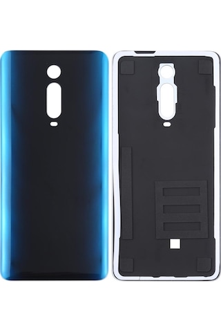 Xiaomi Mi 9t Logolu Pil Kapağı - Lens Hariç - Mavi Mavi