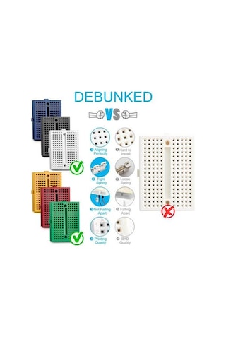 Koodmax - 5 Adet - Mini Yapışkanlı Breadboard - 170 Pin - 4.5 3.5cm Mavi