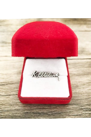 Atatürk İmzalı Yaka Rozeti Gümüş