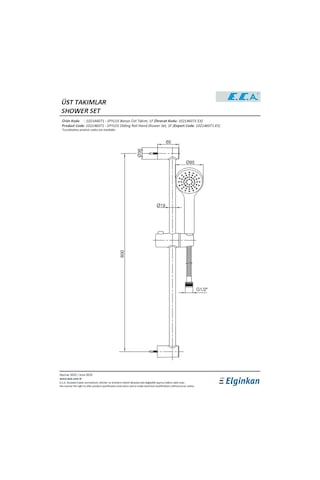 Eca Spylos 102146071 Hareketli Sürgülü Duş Seti Krom