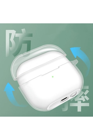 Samsung Galaxy Buds 3 / Galaxy Buds 3 Pro Uyumlu Silikon Kılıf+ Kanca Şeffaf