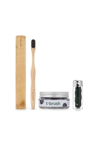 Tbrush Diş Beyazlatma Seti-diş Macunu Tableti-nano Diş Fırçası-bambu Diş Fırçası Taşıma Kabı-diş Ipi
