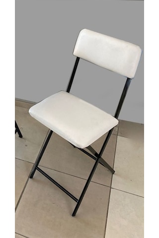 Sadeceonda Beyaz Deri Sandalye Katlanabilir