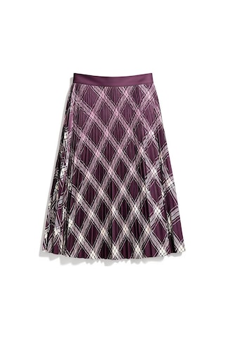 Eren Style Pileli Pamuklu Dijital Piliseli Beli Lastikli Etek 95 Cm - 38-46 Bordo