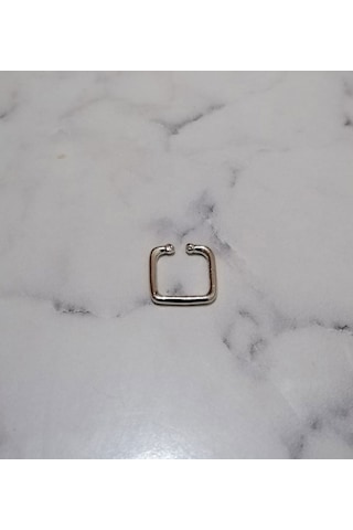 Gümüş Kaplama Sıkıştırma Kare Kıkırdak Küpe Gümüş