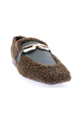 Dgn 5270-424 Metal Tokali Peluş Kadin Oxford Ayakkabi 5270-424-R13301 Yeşil