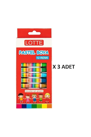 Lotte Pastel Boya 12 Renk X 3 Adet Karışık