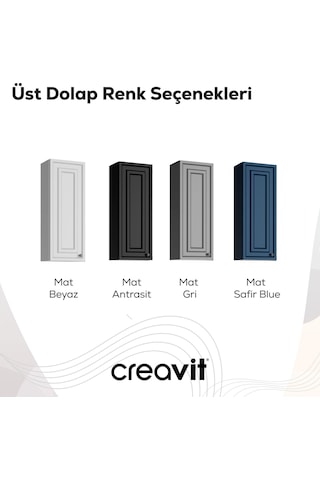 Creavit Kayra Ayna Yan Dolabı 30cm Mat Beyaz Mat Beyaz
