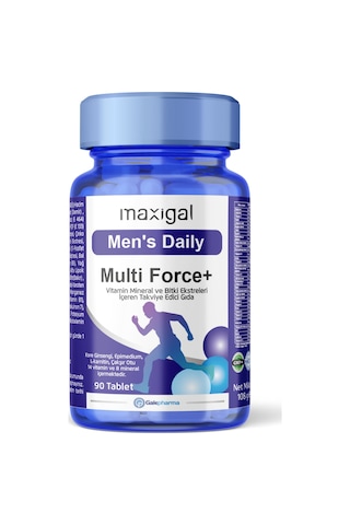 Maxigal Men's Daily Multi Force + Vitamin Mineral Ve Bitki Ekstreleri İçeren Takviye Edici Gıda 90 Tablet
