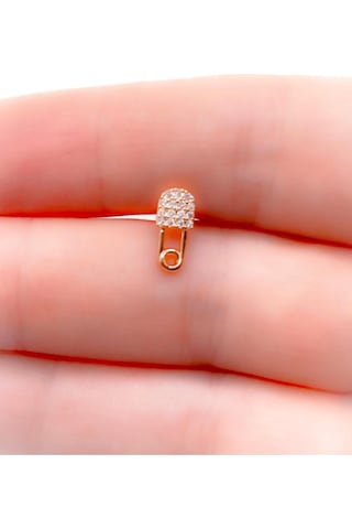 Tragus Piercing Çelik Paslanmaz Kilit Anahtar Detaylı Gold - 647572716 Gold