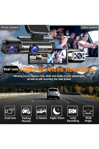 Çift Lens Araba Dvr Fhd 1920 1080 P Araç Kamerası Kabin Araç Kamerası Araç Front-cabin-dvr