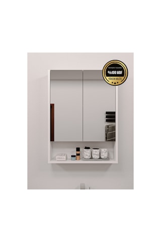 Lotus Banyo Dolabı Aynalı Raflı Kapaklı 6998