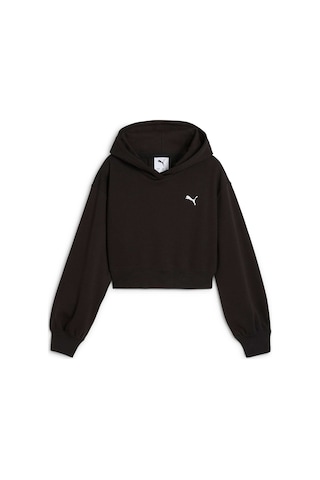 Puma Wardrobe Ess Genç Kısa Kesim Kapüşonlu Sweatshırt 629894 01 Siyah