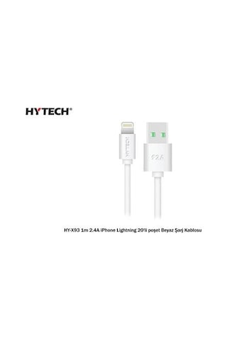 Hytech Hy-x93 1m 2.a İphone Lightning Beyaz Şarj Kablosu