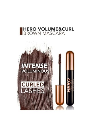 Tr Kıvrım Ve Hacim Veren Maskara Suya Dayanıklı Kahverengi - Hero Volume &amp Curl Mascara-8682536093569 Genel
