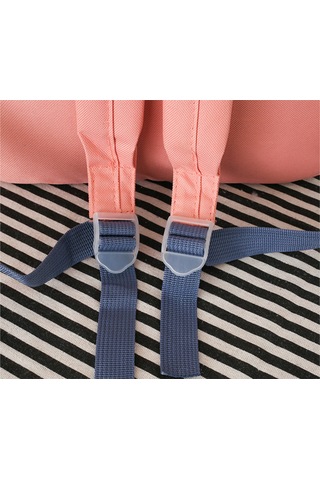 Moveevo Renkli Kumaşlı 5 Parça Aksesuar Seti İle Büyük Kapasiteli Çift Omuzlu Sırt Çantası Mor Renk Çok Renkli