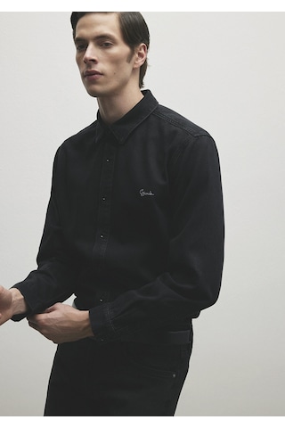 Mavi - Roy Lux Black Nights Koyu Gri Denim Gömlek 0210496-82410 Gri