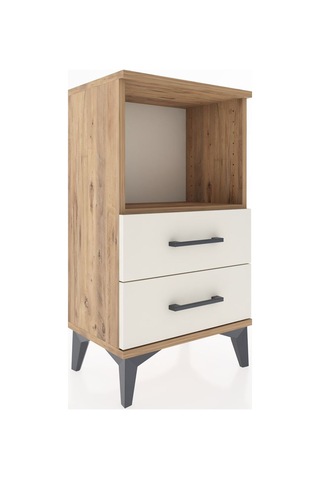 Arges Komodin Tek Raflı 2 Çekmeceli 44x30x80 Çam-aytaşı Çam