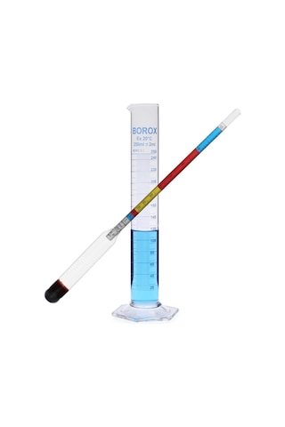 Alkol-Metre Ölçer Ve 250 ML Cam Mezür Alman H85143.260+B11020.250