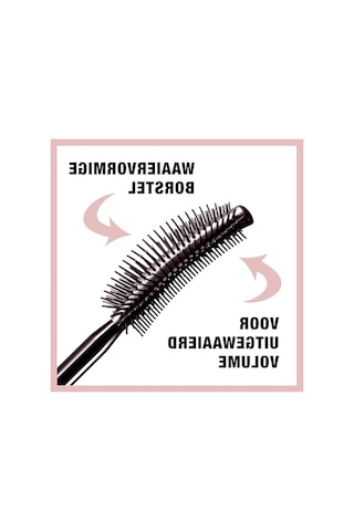 Suya Dayanıklı Siyah Maskara - 9.4 Ml, Etkileyici Kirpikler 00