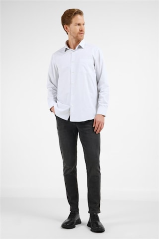 İmza Beyaz - Siyah Çizgili Desen Sert Yaka Uzun Kol Cepli Comfort Fit Pamuklu Gömlek 1004255208 Beyaz - Siyah