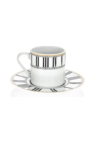 Saat Çay Fincanı Beyaz