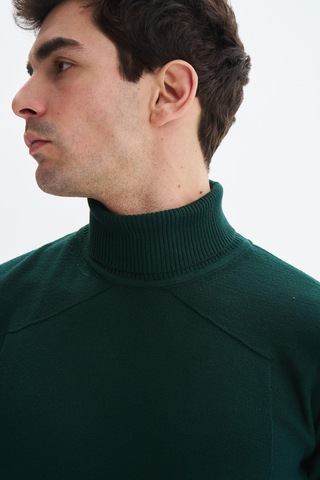 AR-MA Arma Erkek Slim Fit Likralı Akrilik Kumaş Boğazlı Yaka Triko Kazak K0kro0862 Yeşil