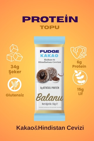 Fudge Hindistan Cevizi Kaplı Kakaolu Meyve Topları 55g X3 Adet