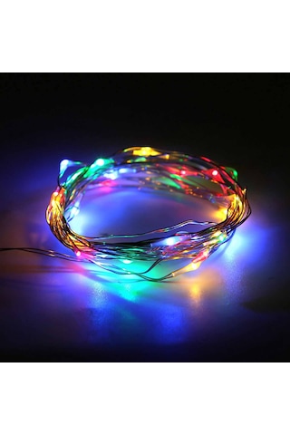 Geeroyoo 2 Metre Multicolor Led Bakır Tel Işık Zinciri - Düşük Voltajlı, Su Geçirmez, Dekoratif, Pil Dahil Değil Renkli