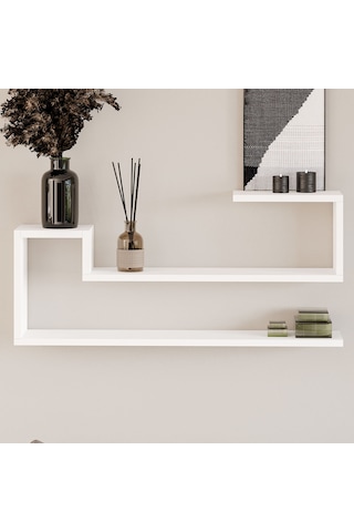 Ravi Dekoratif Duvar Rafı, Modern Kitaplık Ve Raf Ünitesi Beyaz