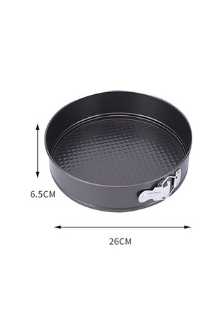 Vkemall 26 Cm Çelik Kalıp, Özellikli Teflon Kaplama, Çıkarılabilir Tabanlı, Ev Fırında Kek, Pasta Ve Tatlı Yapımı İçin Pratik Ev Bakımı Aleti Siyah Gri