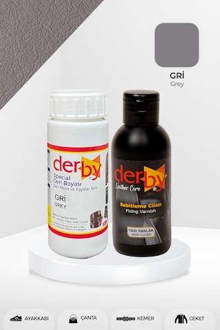 Derby Deri Mont Boyası ve Sabitleme Cilası 100 G Set