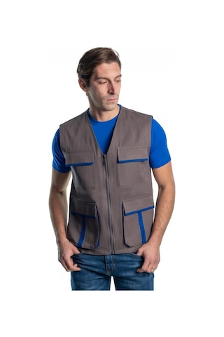 Şensel, Yelek, Gri-Saks -118E3596- Dört Cepli, Mevsimlik