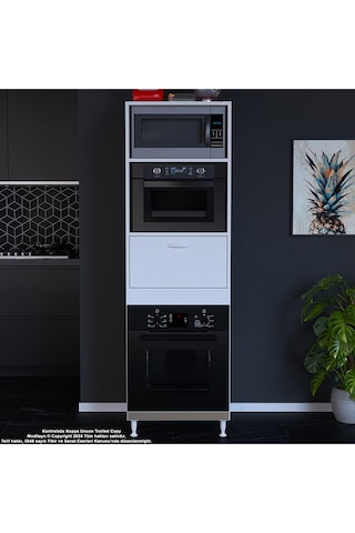 Elit Silva 59,6 Cm X 192,2 Cm X 56 Cm Tek Kapaklı Ankastre Fırın Dolabı Beyaz