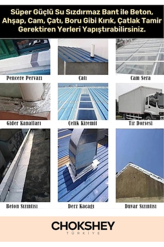 Süper Güçlü Su Geçirmez Sızdırmaz Yeşil Renk Çok Amaçlı İzolasyon Ve Tamir Bandı 48mm X 10m - 10adet