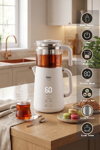 Fakir Demia 1.7 L Dijital Göstergeli Çay Makinesi