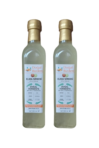 Doğal Bizden Doğal Fermantasyon Yumuşak İçim Elma Sirkesi Cam 2 x 500 ML