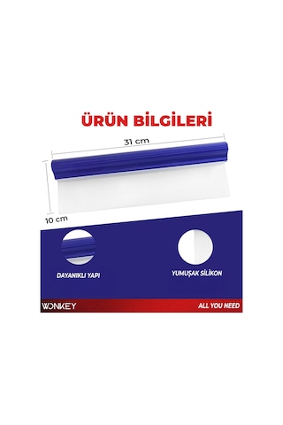 Wonkey - Silikon Uçlu Kaporta Su Çekeceği, Oto Araba Yıkama Kurulama Su Alma Çekeçek, Otomobil Cam Su Çekme Aparatı, Oto Çekcek