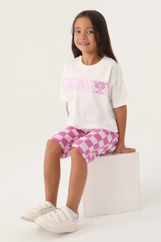 Rolypoly Saint Tropez Pembe Kız Çocuk Kapri Takım 5274-42958 Krem