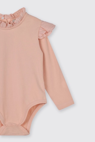 Panço Kız Bebek Fırfır Detaylı Uzun Kollu Pudra Body 3869754