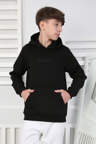 Erkek Çocuk Sweatshirt Polarlı 00106 Siyah