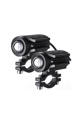 2 Adet Alüminyum Gövdeli Profesyonel Motosiklet / Atv Led Sis Farı - Kelepçeli