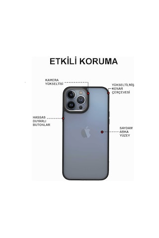 Apple Uyumlu iPhone 11 Pro Kapak Metal Kamera Korumalı Arkası Şeffaf Silikon Kılıf - Lila