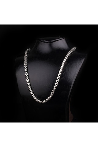 Tamamı 925 Ayar Gümüş El Örgü Model Halat Zincir Gri