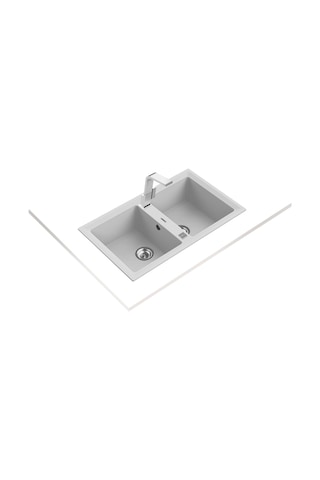 Teka Stone 90 B-Tg Çift Hazneli Tegranite Eviye - Beyaz - 115260012