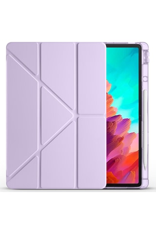 Lenovo Idea Tab Pro 12.7inç Tb-373fu Kılıf Kalem Bölmeli Trifolding Case Kılıf