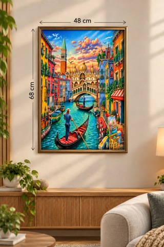 1000 Parça Venedik Sokaları Puzzle 48 X 68 Cm Yüksek Baskı Kaliteli Eğlenceli Puzzle